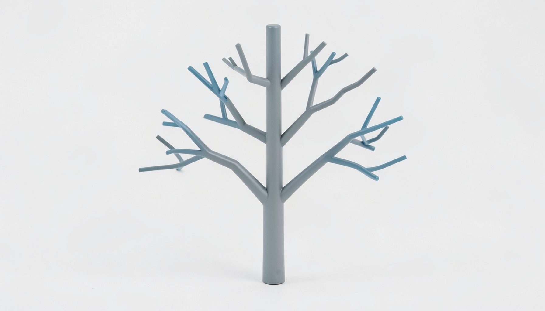 Tree control GUI element with expandable branches rendered in clean greys and muted blues on a light background