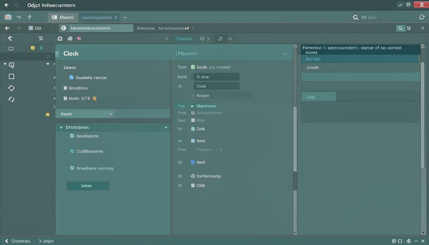An object inspector panel in Emacs showing nested Magik object properties, muted teal and gray tones.