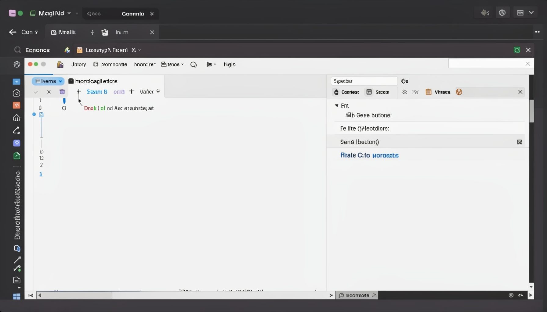 A speedbar panel alongside an Emacs Magik buffer, clean light-on-dark developer interface.